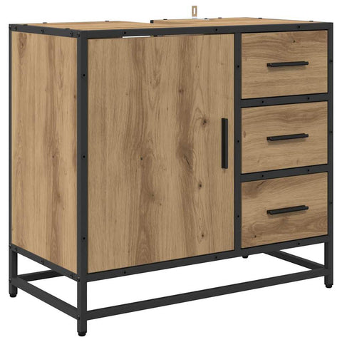 vidaXL Bathroom Sink Cabinet with Drawer Artisan oak 65 x 33 x 60 cm