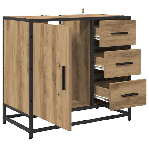 vidaXL Bathroom Sink Cabinet with Drawer Artisan oak 65 x 33 x 60 cm