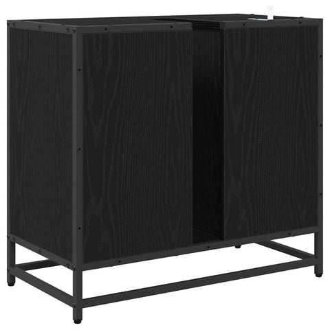 vidaXL Bathroom Sink Cabinet with Drawer Black oak 65 x 33 x 60 cm