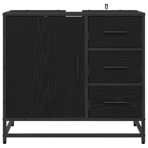 vidaXL Bathroom Sink Cabinet with Drawer Black oak 65 x 33 x 60 cm