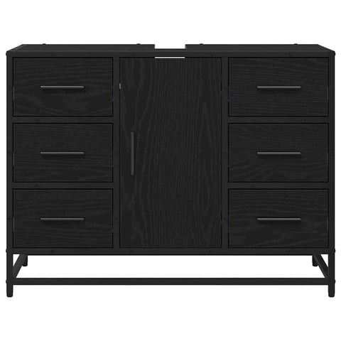 vidaXL Bathroom Sink Cabinet Black oak 80 x 33 x 60 cm Engineered wood