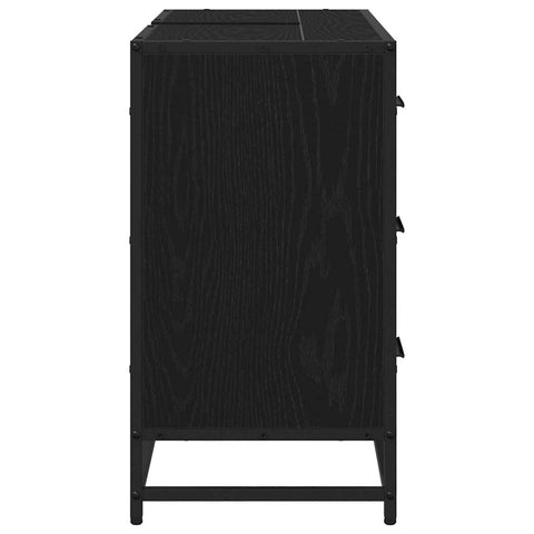 vidaXL Bathroom Sink Cabinet Black oak 80 x 33 x 60 cm Engineered wood