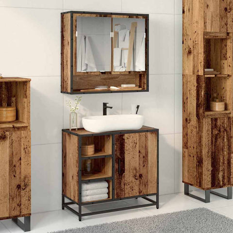 vidaXL Bathroom Sink Cabinet Old wood 65 x 33 x 60 cm Engineered wood