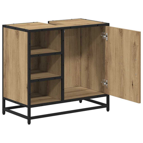 vidaXL Bathroom Sink Cabinet with Shelf Artisan oak 65 x 33 x 60 cm
