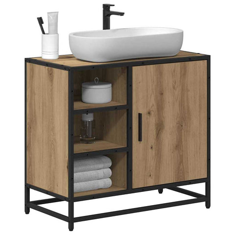 vidaXL Bathroom Sink Cabinet with Shelf Artisan oak 65 x 33 x 60 cm