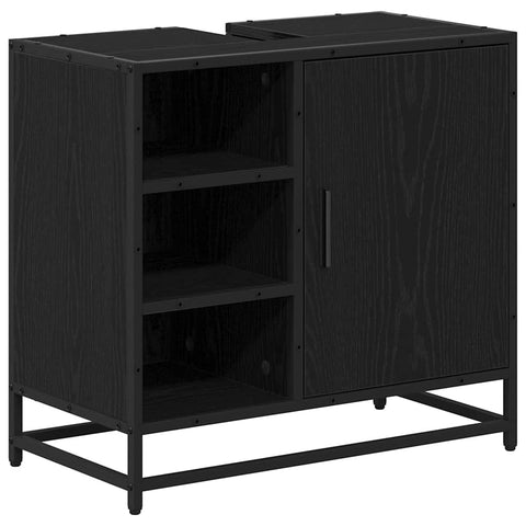 vidaXL Bathroom Sink Cabinet Black oak 65 x 33 x 60 cm Engineered wood