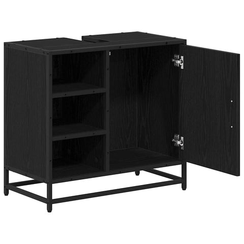 vidaXL Bathroom Sink Cabinet Black oak 65 x 33 x 60 cm Engineered wood