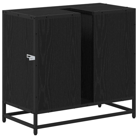 vidaXL Bathroom Sink Cabinet Black oak 65 x 33 x 60 cm Engineered wood