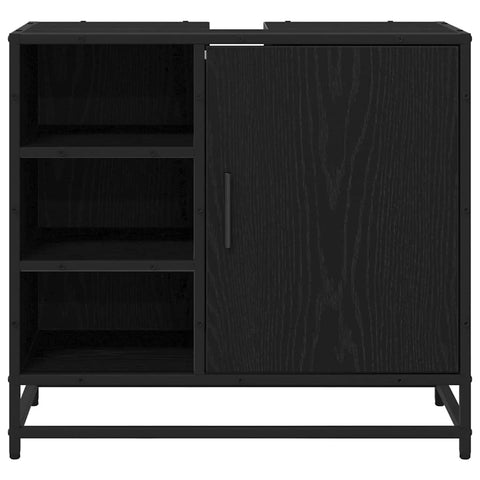 vidaXL Bathroom Sink Cabinet Black oak 65 x 33 x 60 cm Engineered wood