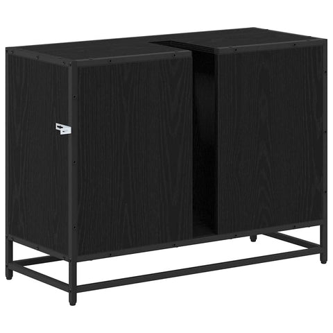 vidaXL Bathroom Sink Cabinet Black oak 80 x 33 x 60 cm Engineered wood