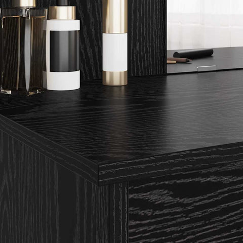 vidaXL Dressing Table Black Oak 96 x 39 x 142 cm Engineered Wood