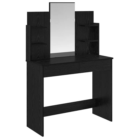 vidaXL Dressing Table Black Oak 96 x 39 x 142 cm Engineered Wood