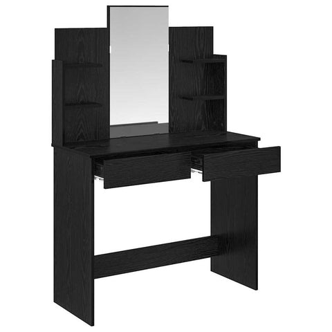 vidaXL Dressing Table Black Oak 96 x 39 x 142 cm Engineered Wood