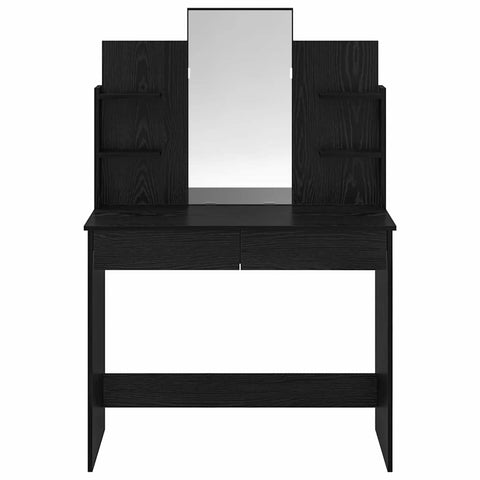 vidaXL Dressing Table Black Oak 96 x 39 x 142 cm Engineered Wood