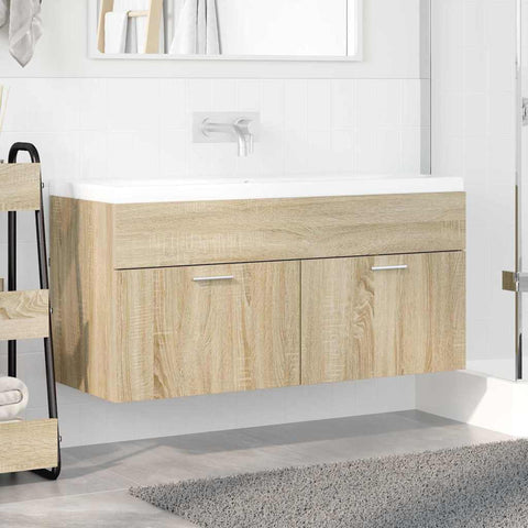 vidaXL Sink cabinet Sonoma Oak 38.5 x 100 x 46 cm Engineered Wood