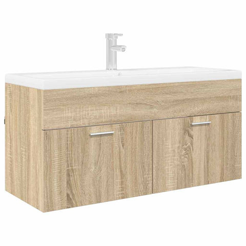vidaXL Sink cabinet Sonoma Oak 38.5 x 100 x 46 cm Engineered Wood