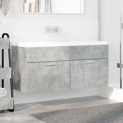 vidaXL Sink cabinet Concrete Grey 38.5 x 100 x 46 cm Engineered Wood