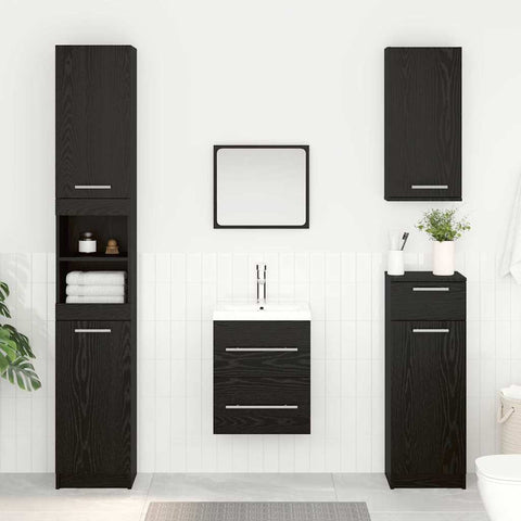 vidaXL Sink cabinet Black Oak 38.5 x 41 x 48 cm Engineered Wood