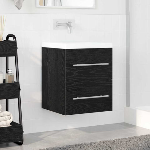 vidaXL Sink cabinet Black Oak 38.5 x 41 x 48 cm Engineered Wood