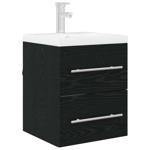 vidaXL Sink cabinet Black Oak 38.5 x 41 x 48 cm Engineered Wood
