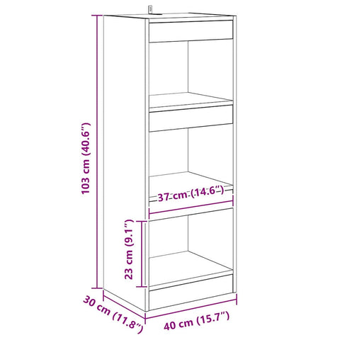 vidaXL Book Cabinet Old wood 40 x 30 x 103 cm Engineered wood