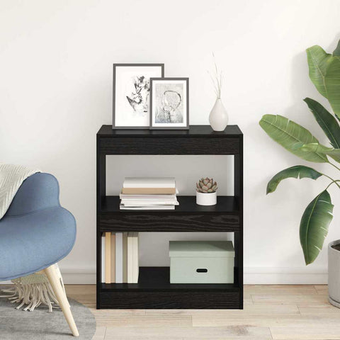 vidaXL Book Cabinet Black oak 60 x 30 x 72 cm Engineered wood
