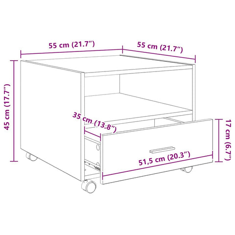 vidaXL Coffee Table Artisan oak 55 x 55 x 45 cm Engineered wood