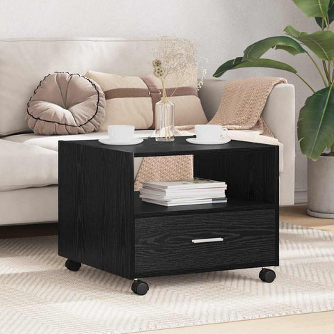 vidaXL Coffee Table Black oak 55 x 55 x 45 cm Engineered wood