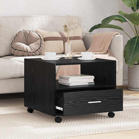 vidaXL Coffee Table Black oak 55 x 55 x 45 cm Engineered wood