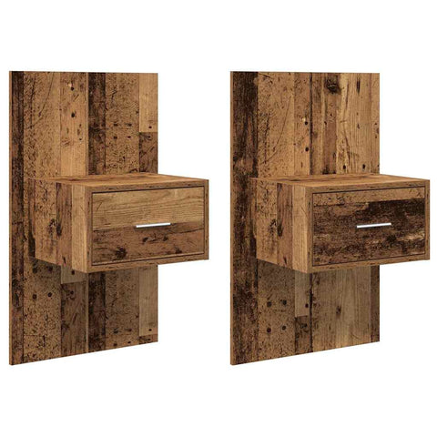 vidaXL Bed Cabinet 2 pcs Old wood 48.5 x 32.5 x 80 cm Engineered wood