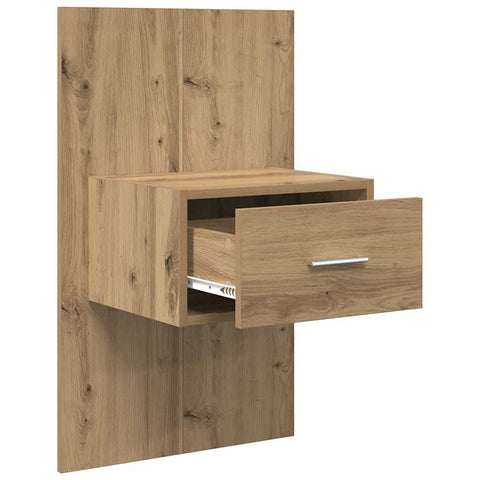 vidaXL Bed Cabinet with Drawer 2 pcs Artisan oak 48.5 x 32.5 x 80 cm