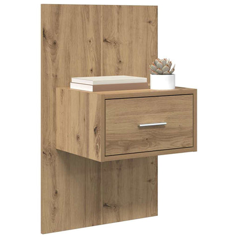 vidaXL Bed Cabinet with Drawer 2 pcs Artisan oak 48.5 x 32.5 x 80 cm