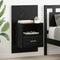 vidaXL Bed Cabinet 2 pcs Black oak 48.5 x 32.5 x 80 cm Engineered wood