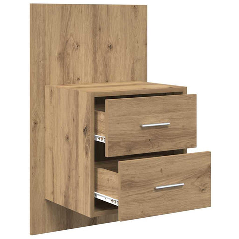vidaXL Wall-mounted Bedside Cabinet with Drawer 2 pcs Artisan Oak