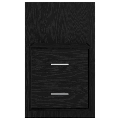 vidaXL Wall-mounted Bedside Cabinet with Drawer 2 pcs Black Oak