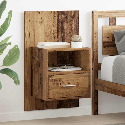 vidaXL Bed Cabinet 2 pcs Old wood 48.5 x 32.5 x 80 cm Engineered wood