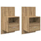 vidaXL Bed Cabinet with Drawer 2 pcs Artisan oak 48.5 x 32.5 x 80 cm