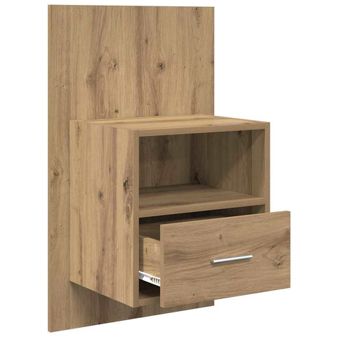 vidaXL Bed Cabinet with Drawer 2 pcs Artisan oak 48.5 x 32.5 x 80 cm