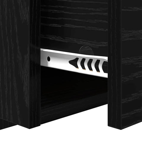 vidaXL Bed Cabinet 2 pcs Black oak 48.5 x 32.5 x 80 cm Engineered wood