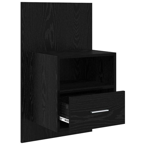 vidaXL Bed Cabinet 2 pcs Black oak 48.5 x 32.5 x 80 cm Engineered wood