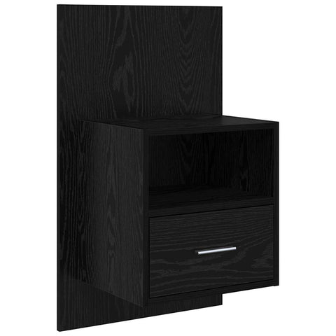 vidaXL Bed Cabinet 2 pcs Black oak 48.5 x 32.5 x 80 cm Engineered wood