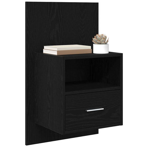 vidaXL Bed Cabinet 2 pcs Black oak 48.5 x 32.5 x 80 cm Engineered wood