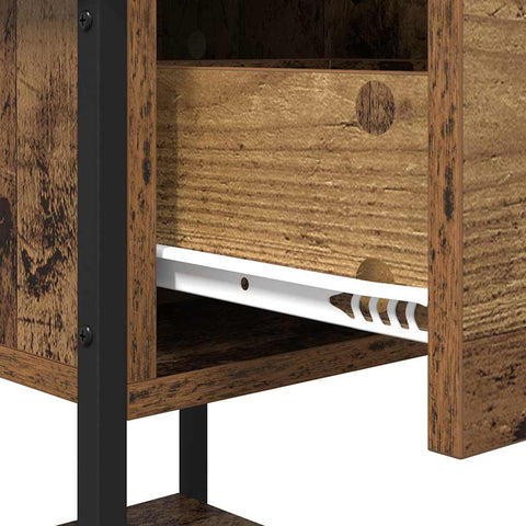 vidaXL Bed Cabinet 2 pcs Old wood 40 x 39 x 40 cm Engineered wood