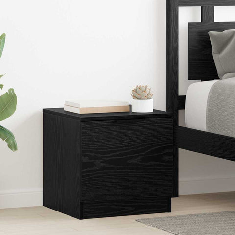 vidaXL Bed Cabinet 2 pcs Black oak 40 x 39 x 40 cm Engineered wood