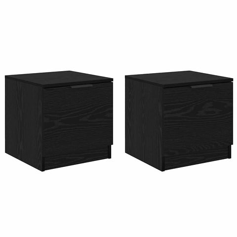 vidaXL Bed Cabinet 2 pcs Black oak 40 x 39 x 40 cm Engineered wood