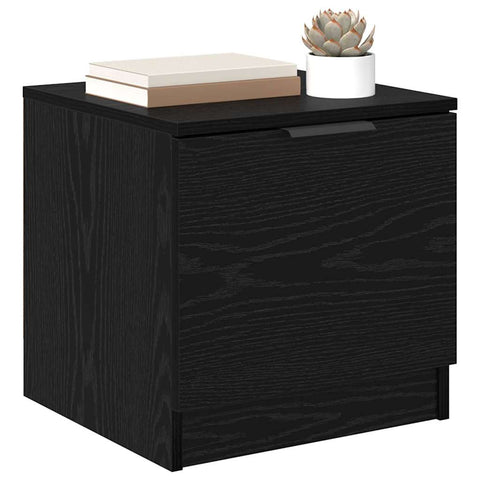 vidaXL Bed Cabinet 2 pcs Black oak 40 x 39 x 40 cm Engineered wood