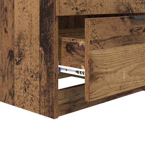 vidaXL Bedside Cabinet 2 pcs Old wood 45 x 39 x 50 cm Engineered wood