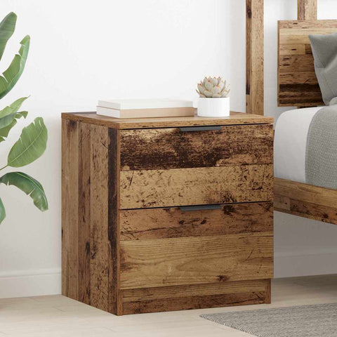 vidaXL Bedside Cabinet 2 pcs Old wood 45 x 39 x 50 cm Engineered wood