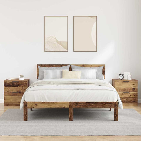 vidaXL Bedside Cabinet 2 pcs Old wood 45 x 39 x 50 cm Engineered wood