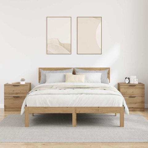 vidaXL Bedside Cabinet with Drawer 2 pcs Artisan oak 45 x 39 x 50 cm